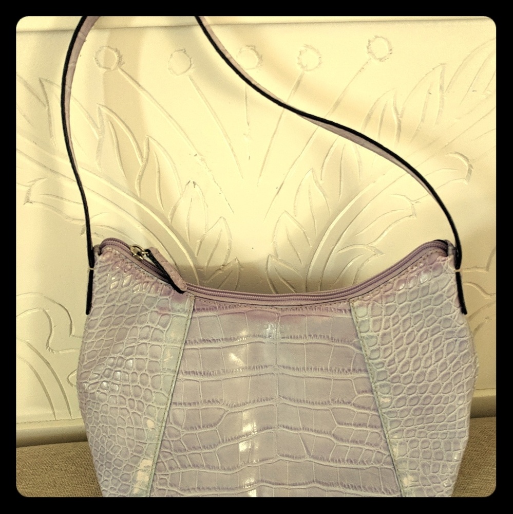 Tommy Hilfiger lavender faux croc bag